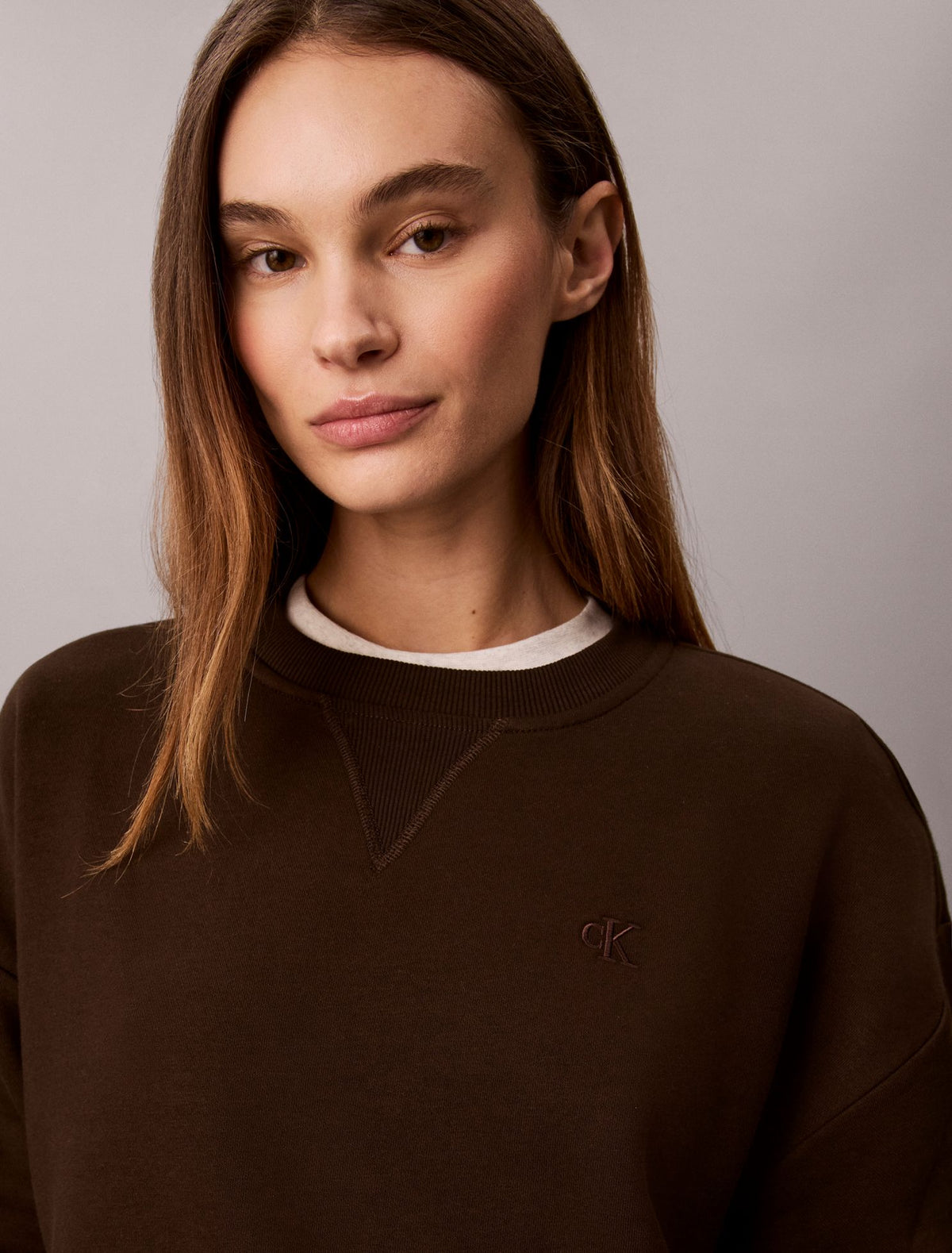 Monogram Fleece Crewneck Sweatshirt - Calvin Klein Women