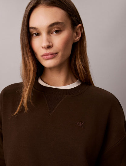 Monogram Fleece Crewneck Sweatshirt - Calvin Klein Women