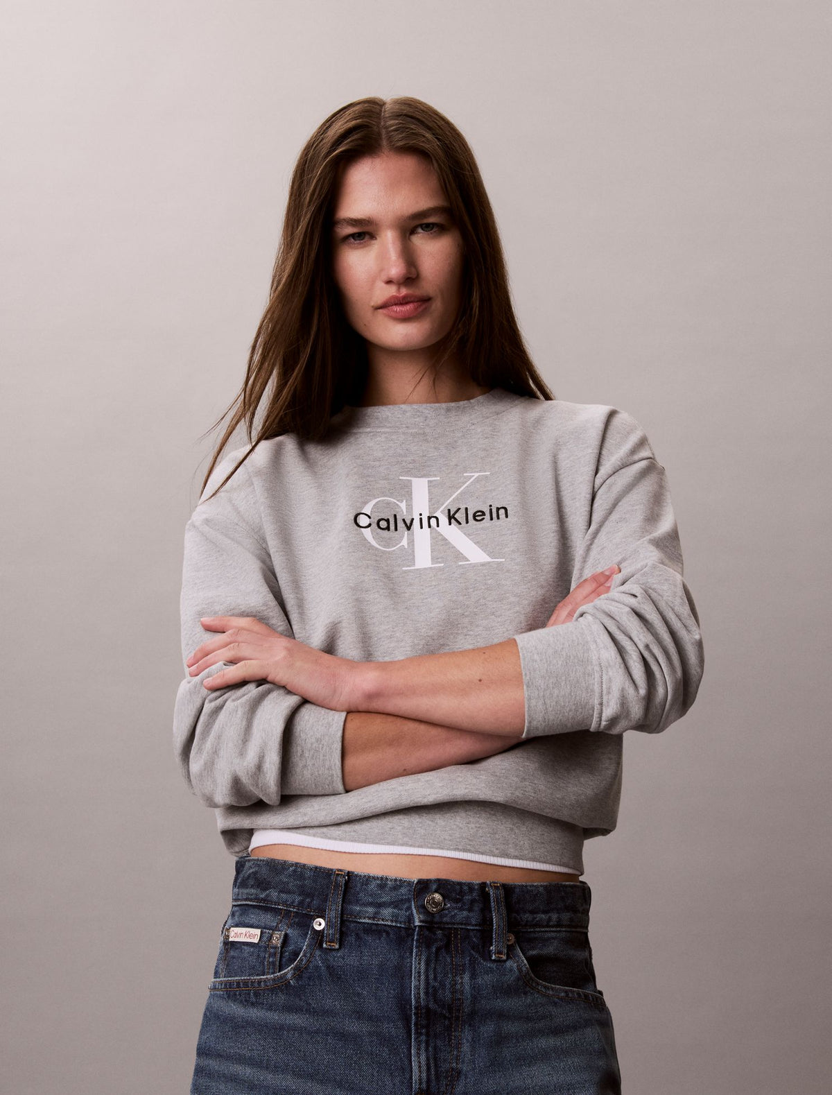 Monologo French Terry Relaxed Sweatshirt - Calvin Klein Women