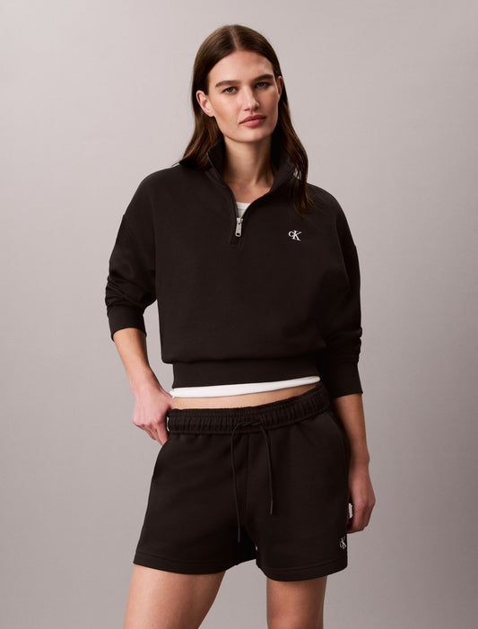 Monogram Fleece 1/4 Zip Sweatshirt - Calvin Klein Women