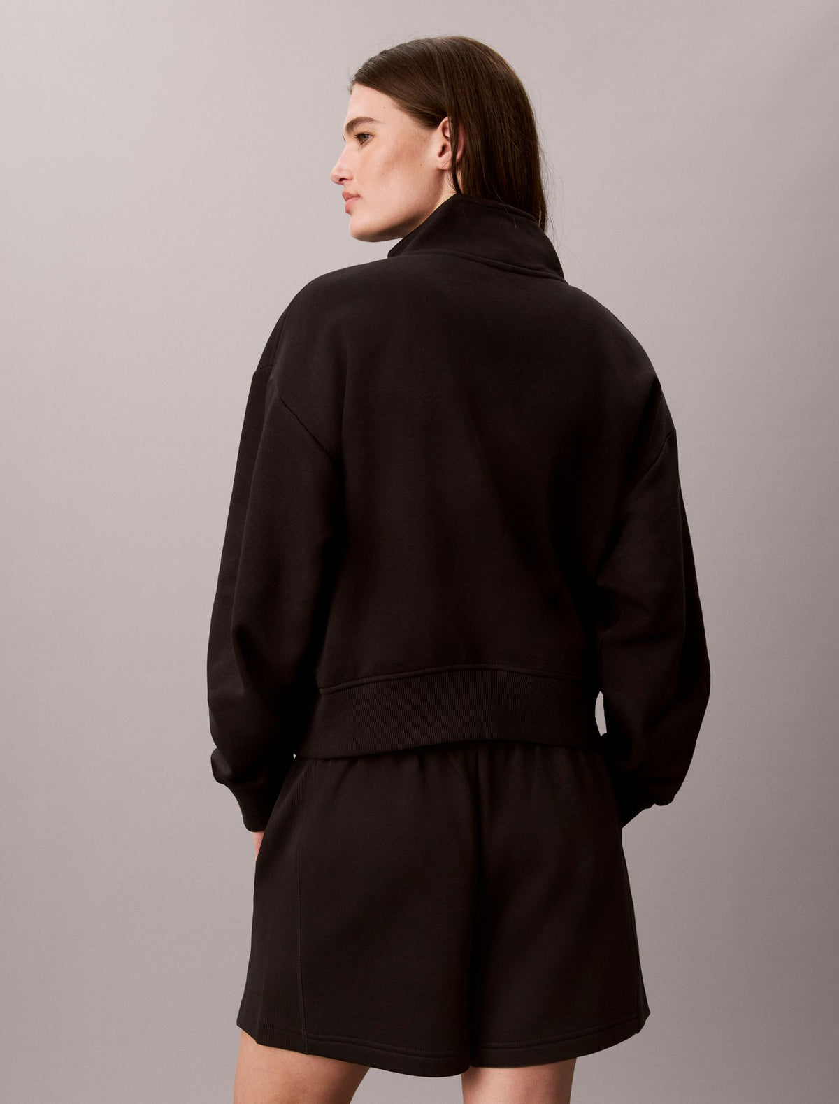 Monogram Fleece 1/4 Zip Sweatshirt - Calvin Klein Women