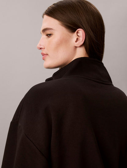 Monogram Fleece 1/4 Zip Sweatshirt - Calvin Klein Women