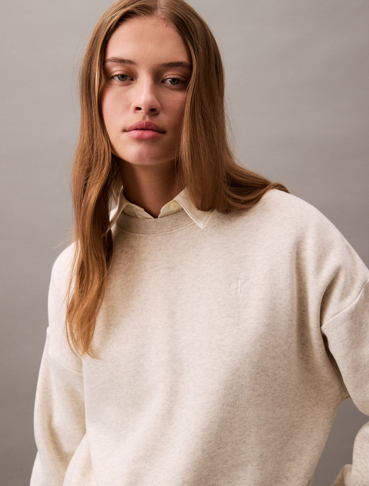 Monogram Fleece Cropped Sweatshirt - Calvin Klein Women