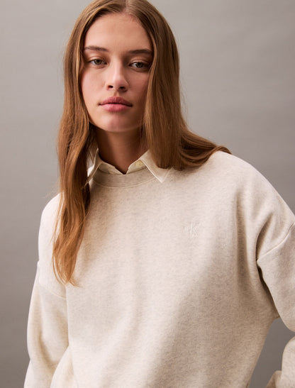 Monogram Fleece Cropped Sweatshirt - Calvin Klein Women