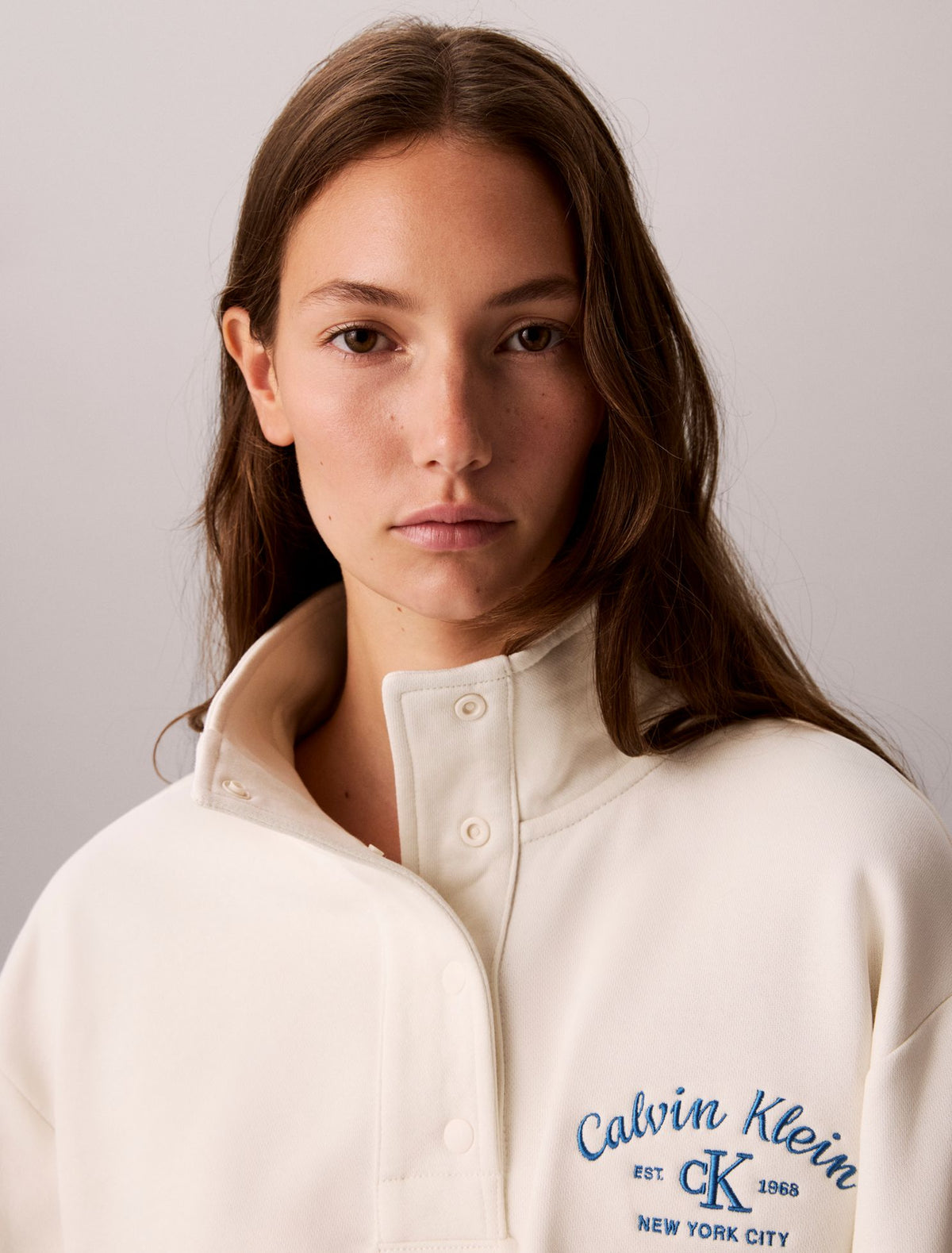 Stitch Arch Logo Fleece Sweatshirt - Calvin Klein Women