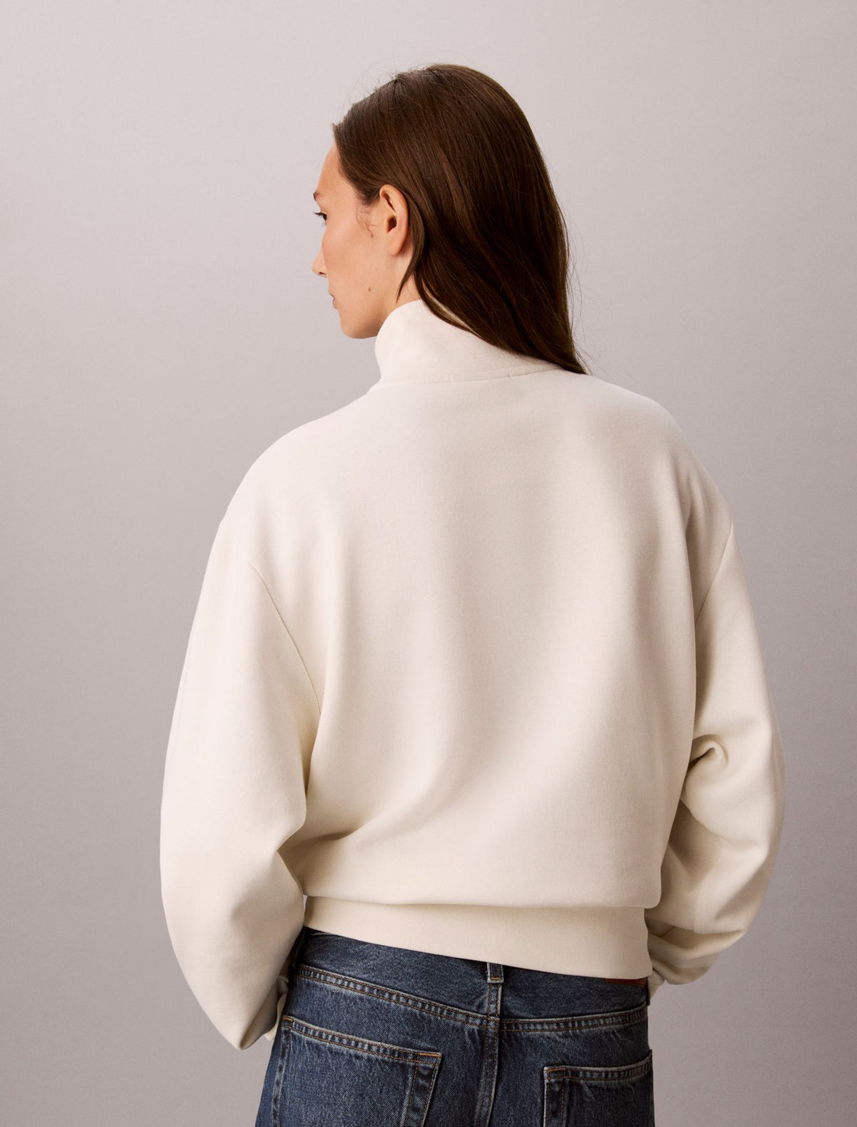 Stitch Arch Logo Fleece Sweatshirt - Calvin Klein Women