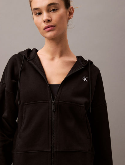 Monogram Fleece Zip Hoodie - Calvin Klein Women