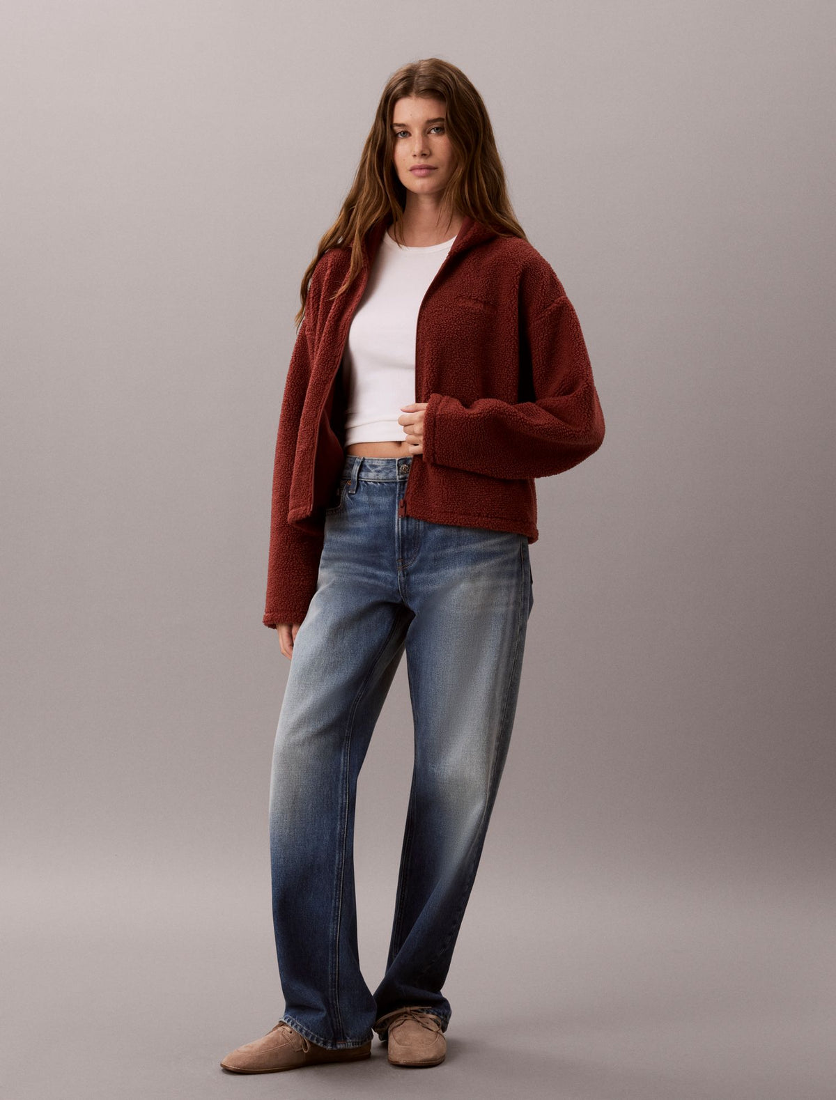 Sherpa Zip Hoodie - Calvin Klein Women