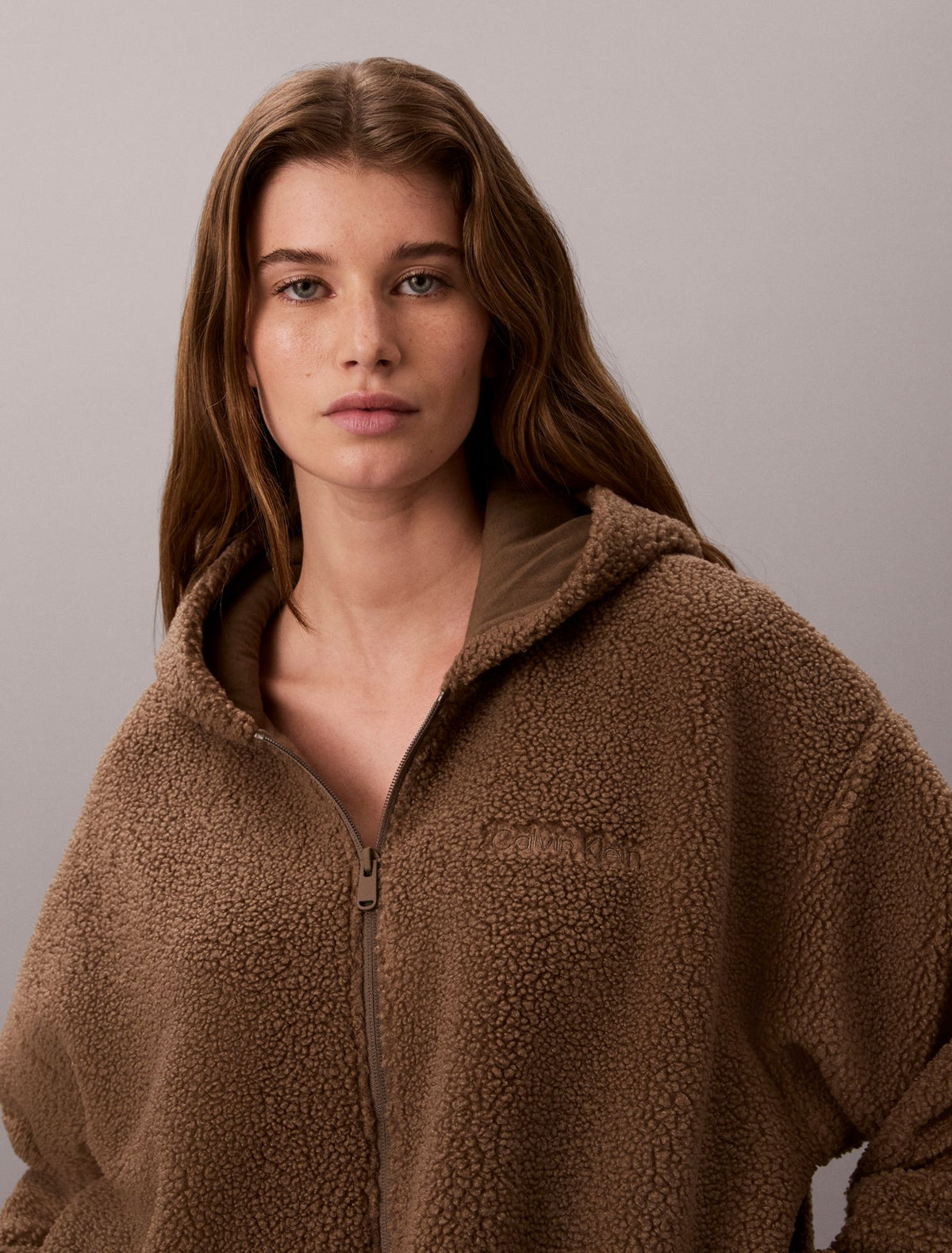 Sherpa Zip Hoodie - Calvin Klein Women