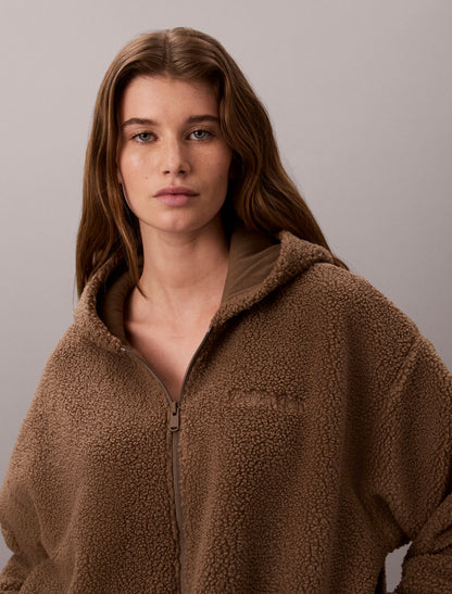 Sherpa Zip Hoodie - Calvin Klein Women