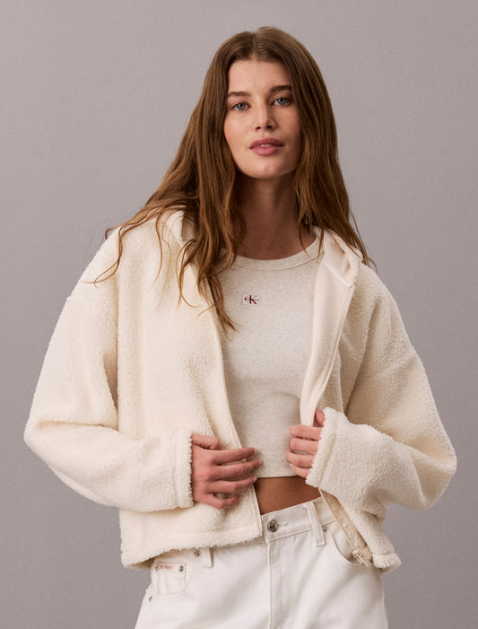 Sherpa Zip Hoodie - Calvin Klein Women