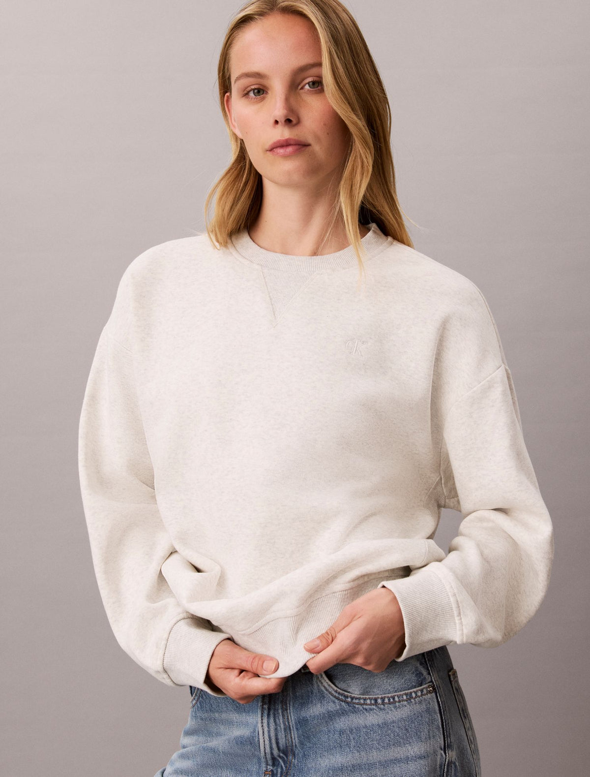 Monogram Fleece Crewneck Sweatshirt - Calvin Klein Women