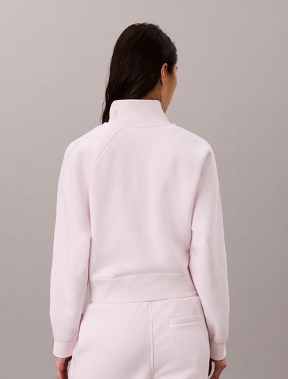 Logo Tape Fleece 1/4 Zip Sweatshirt - Calvin Klein Women