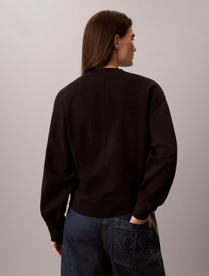 Woven Monologo French Terry Relaxed Sweatshirt - Calvin Klein Women