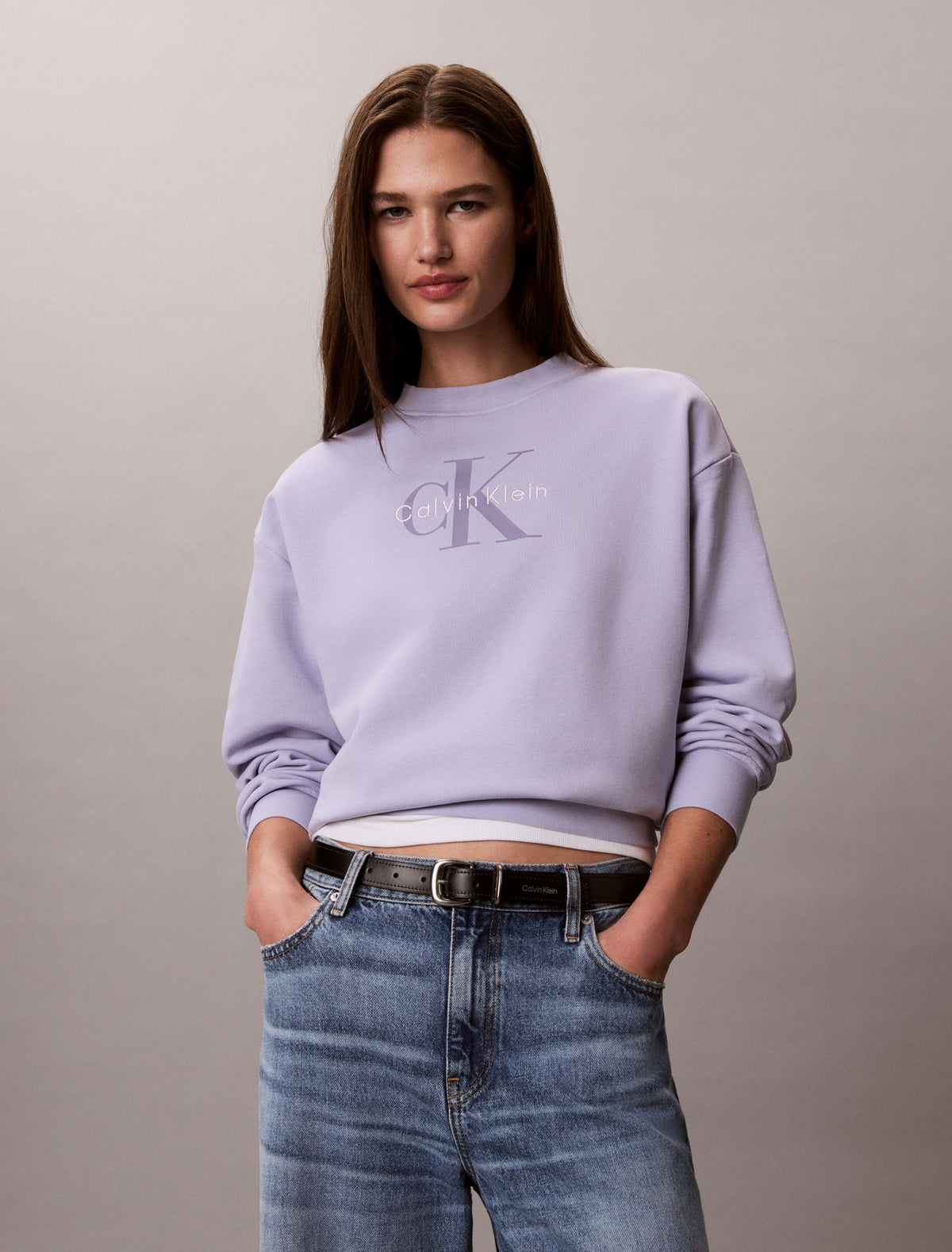 Monologo French Terry Relaxed Sweatshirt - Calvin Klein Women