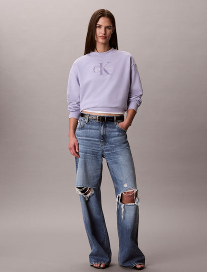 Monologo French Terry Relaxed Sweatshirt - Calvin Klein Women