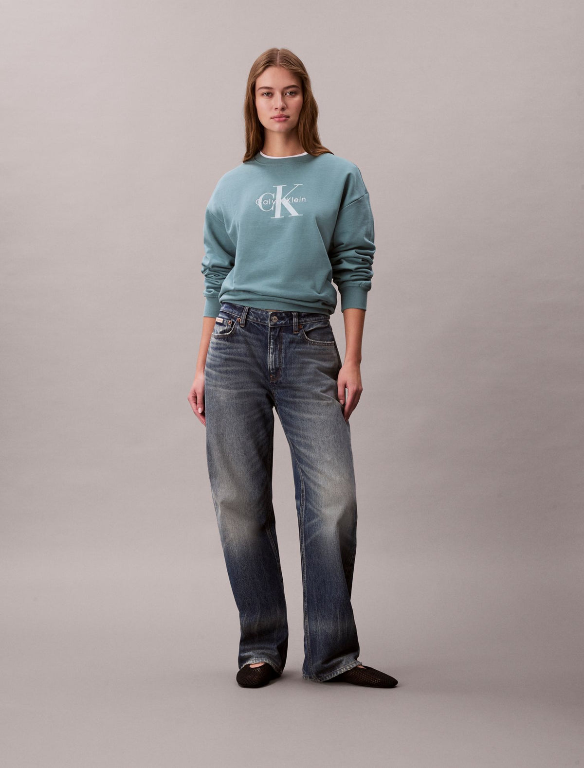 Monologo French Terry Relaxed Sweatshirt - Calvin Klein Women