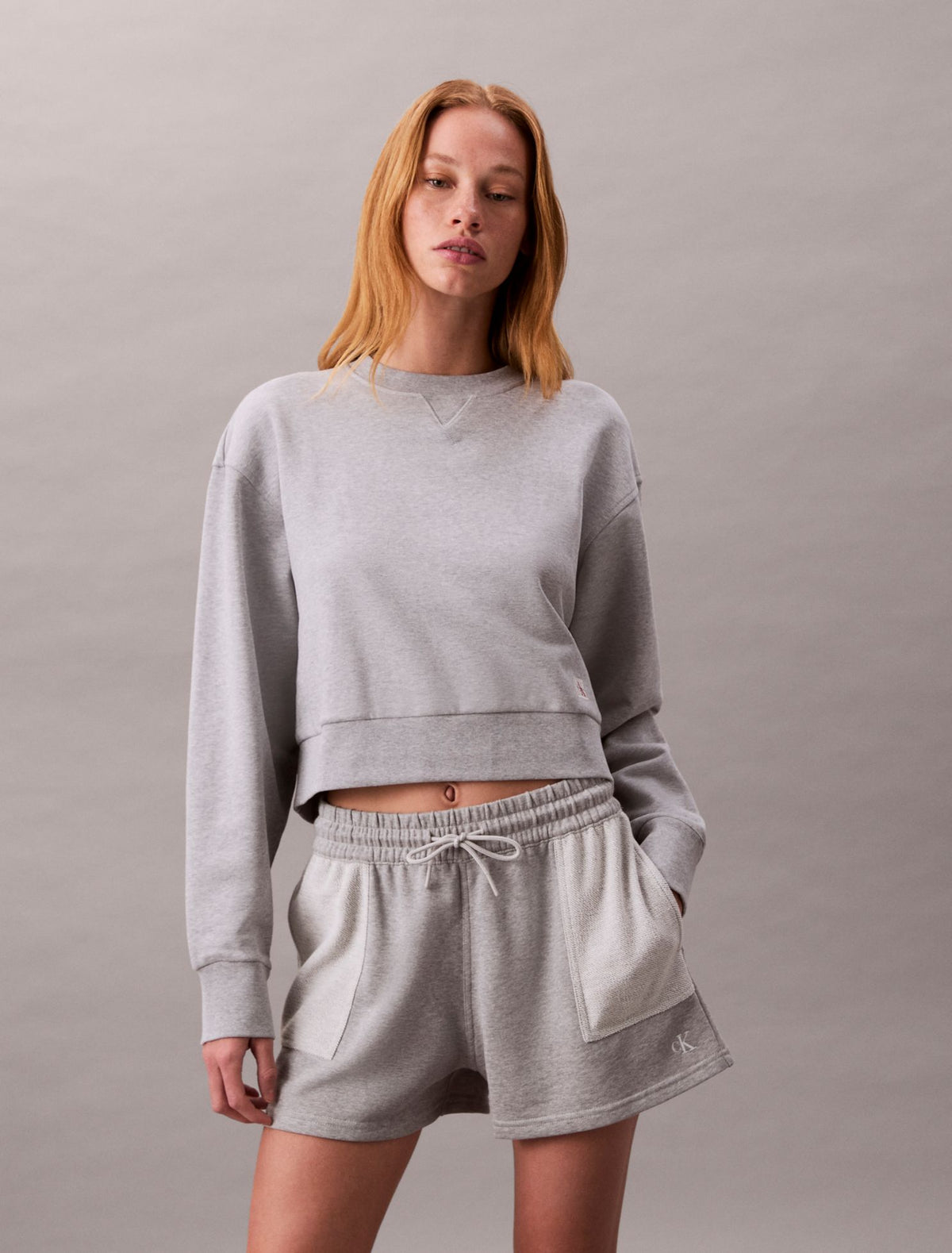 French Terry Cropped Relaxed Sweatshirt - Calvin Klein Women