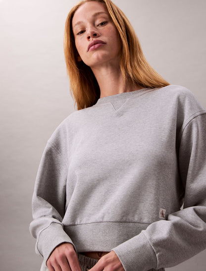 French Terry Cropped Relaxed Sweatshirt - Calvin Klein Women