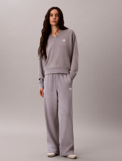 Woven Monologo Terry Relaxed Sweatshirt - Calvin Klein Women