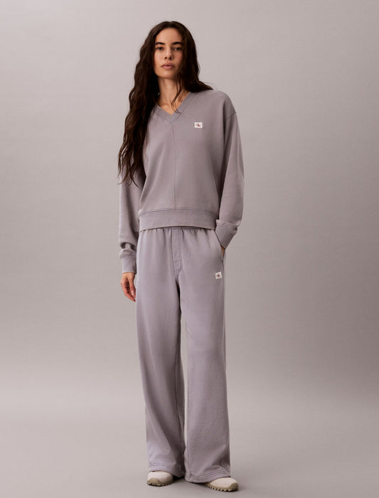 Woven Monologo Terry Relaxed Sweatshirt - Calvin Klein Women