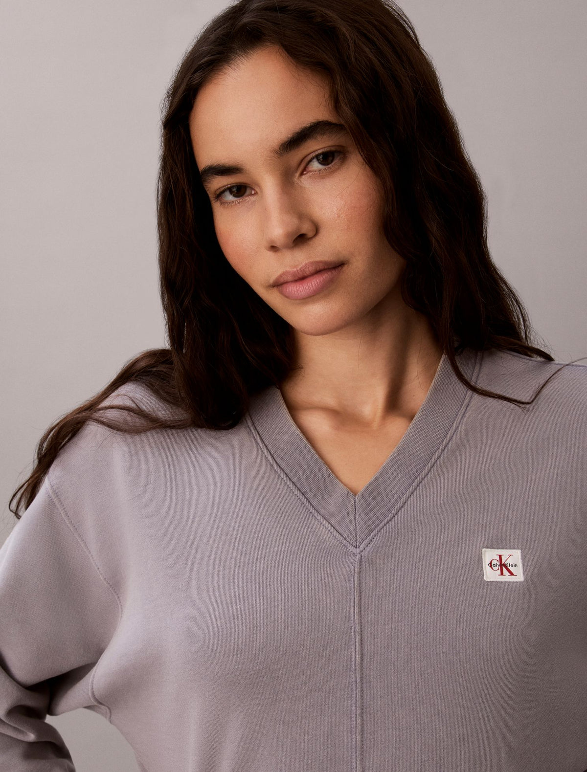 Woven Monologo Terry Relaxed Sweatshirt - Calvin Klein Women