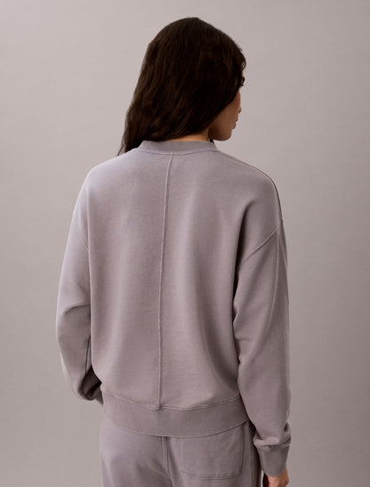 Woven Monologo Terry Relaxed Sweatshirt - Calvin Klein Women
