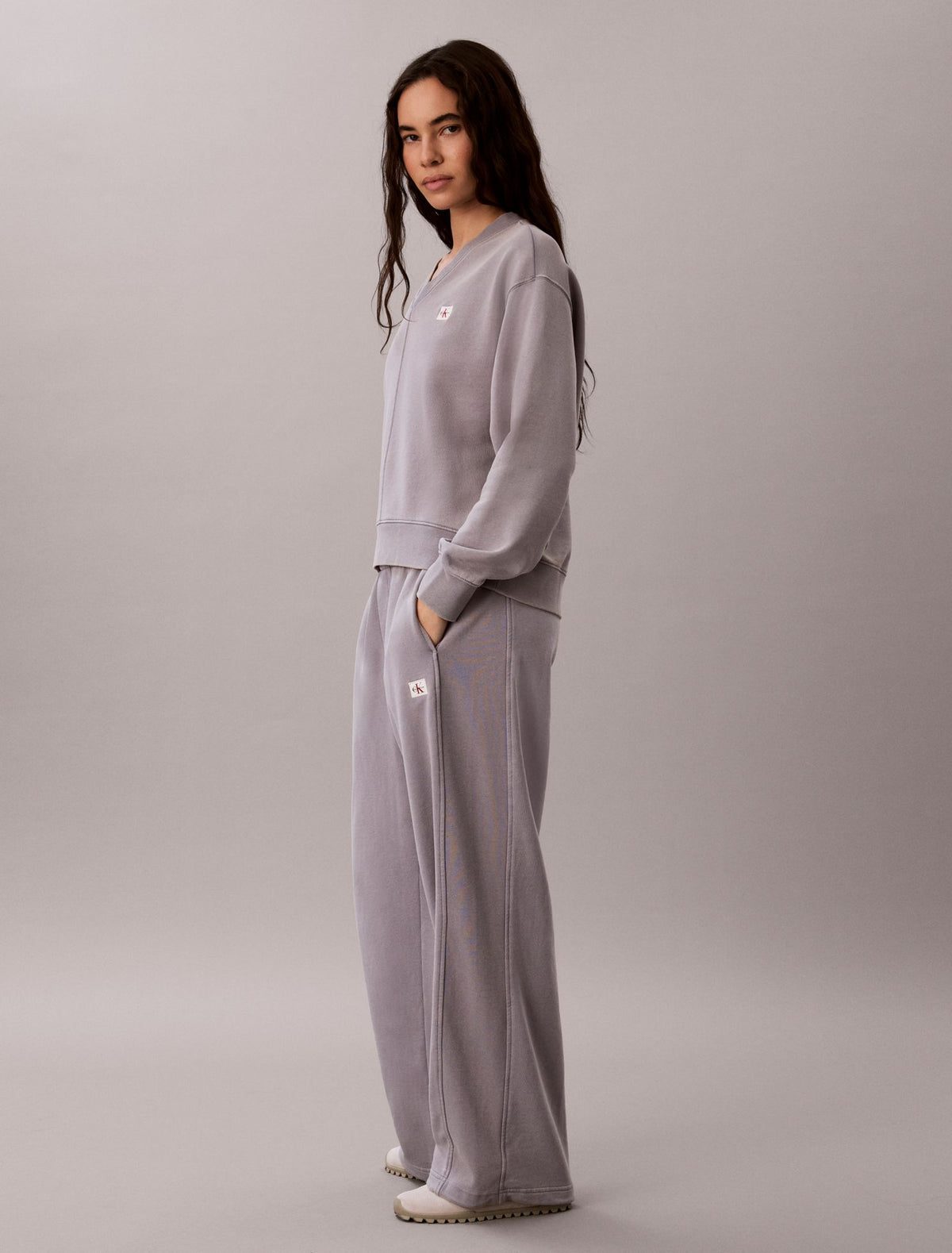 Woven Monologo Terry Relaxed Sweatshirt - Calvin Klein Women