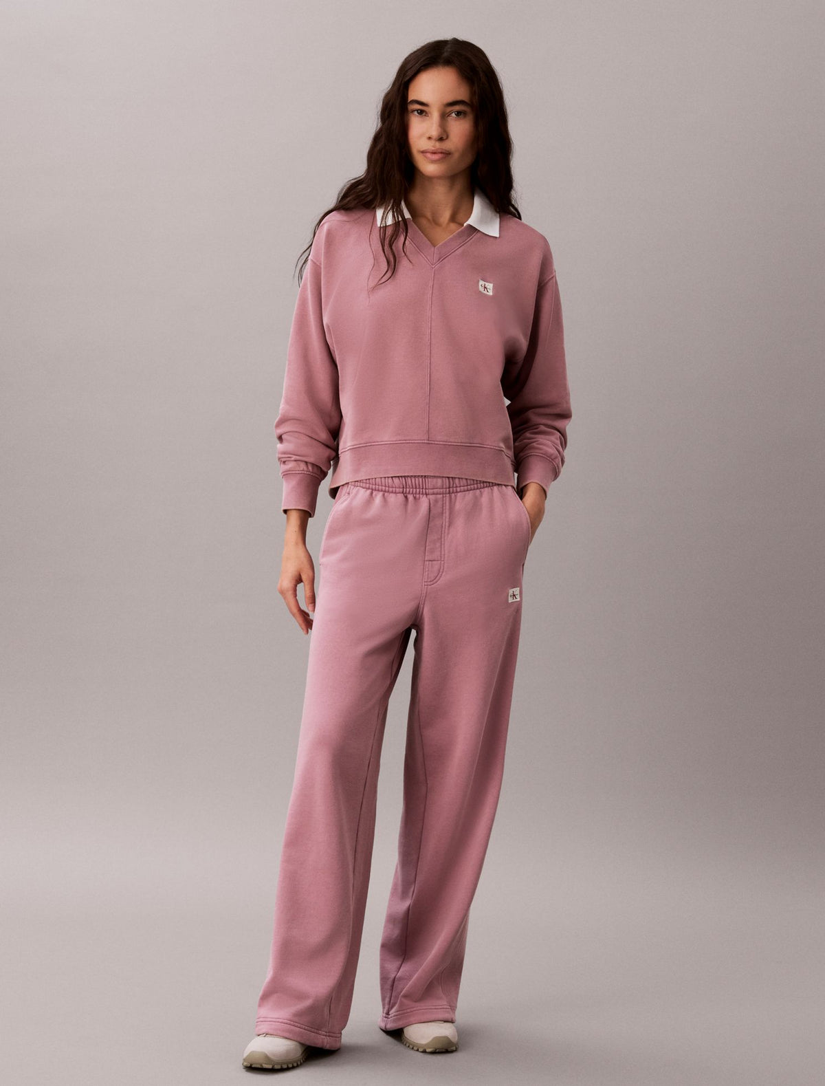 Woven Monologo Terry Relaxed Sweatshirt - Calvin Klein Women