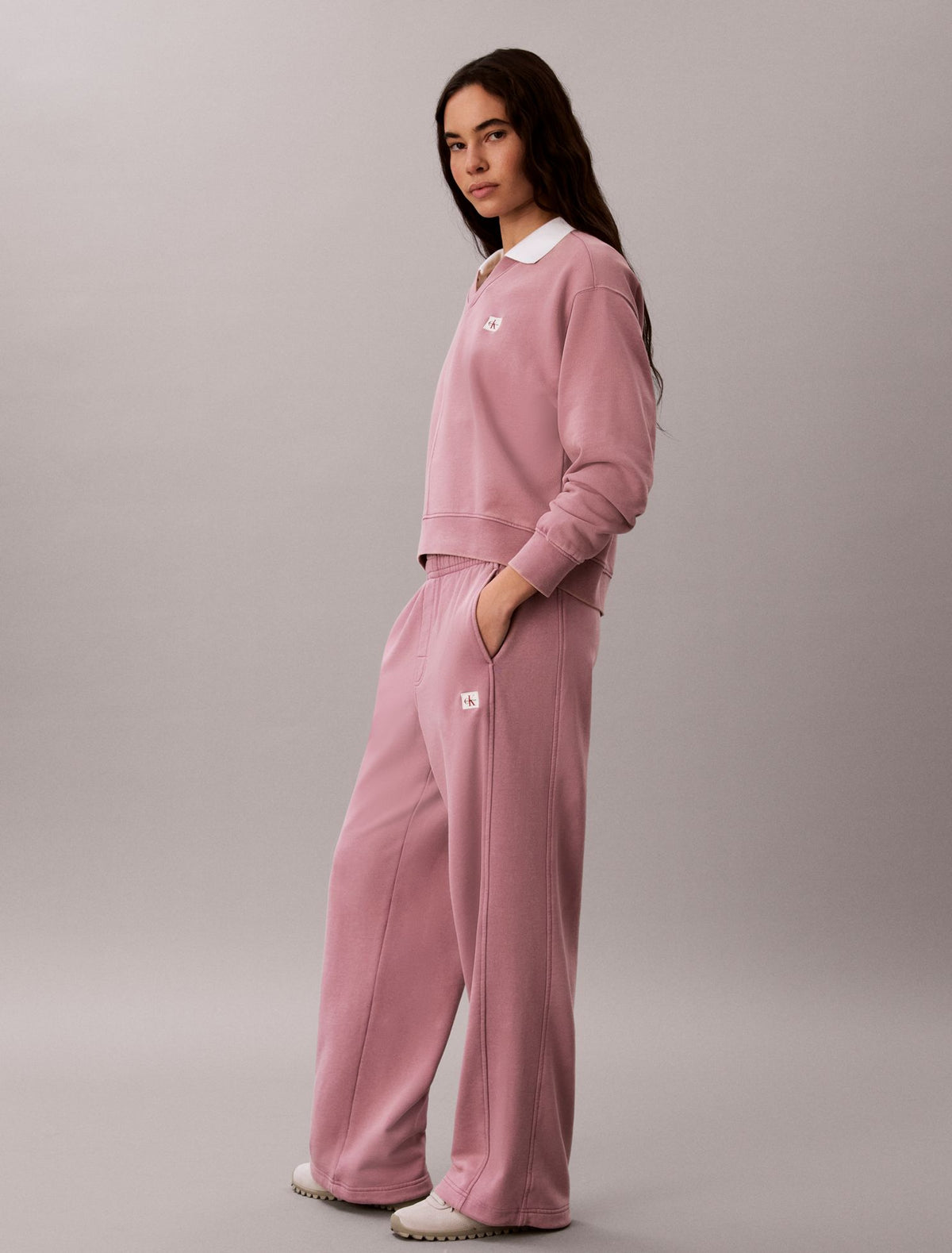 Woven Monologo Terry Relaxed Sweatshirt - Calvin Klein Women
