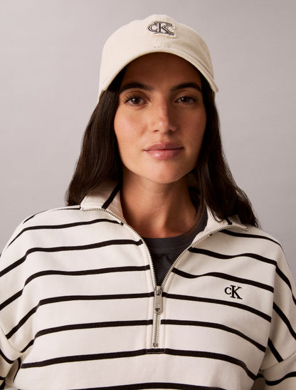 Striped Monogram Terry Cropped Top - Calvin Klein Women