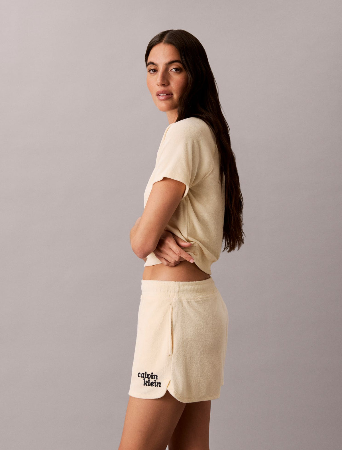 Towel Terry 1989 Logo Cropped Sweatshirt - Calvin Klein Women