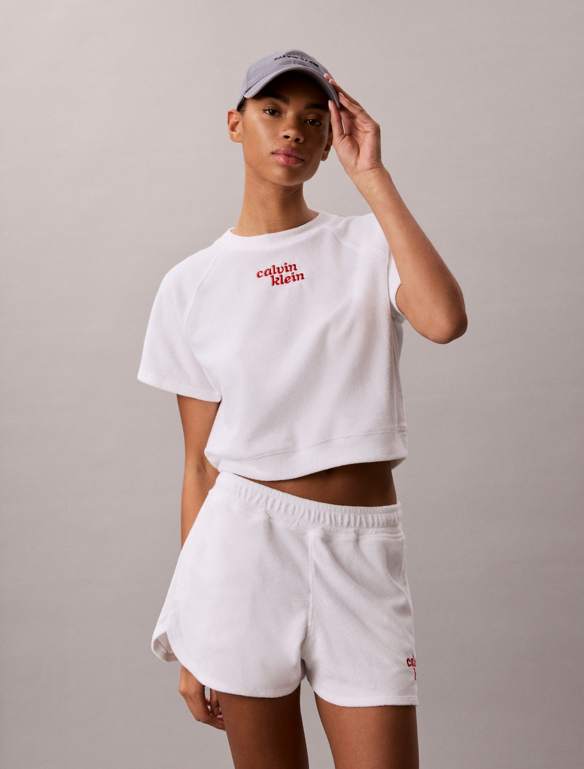 Towel Terry 1989 Logo Cropped Sweatshirt - Calvin Klein Women