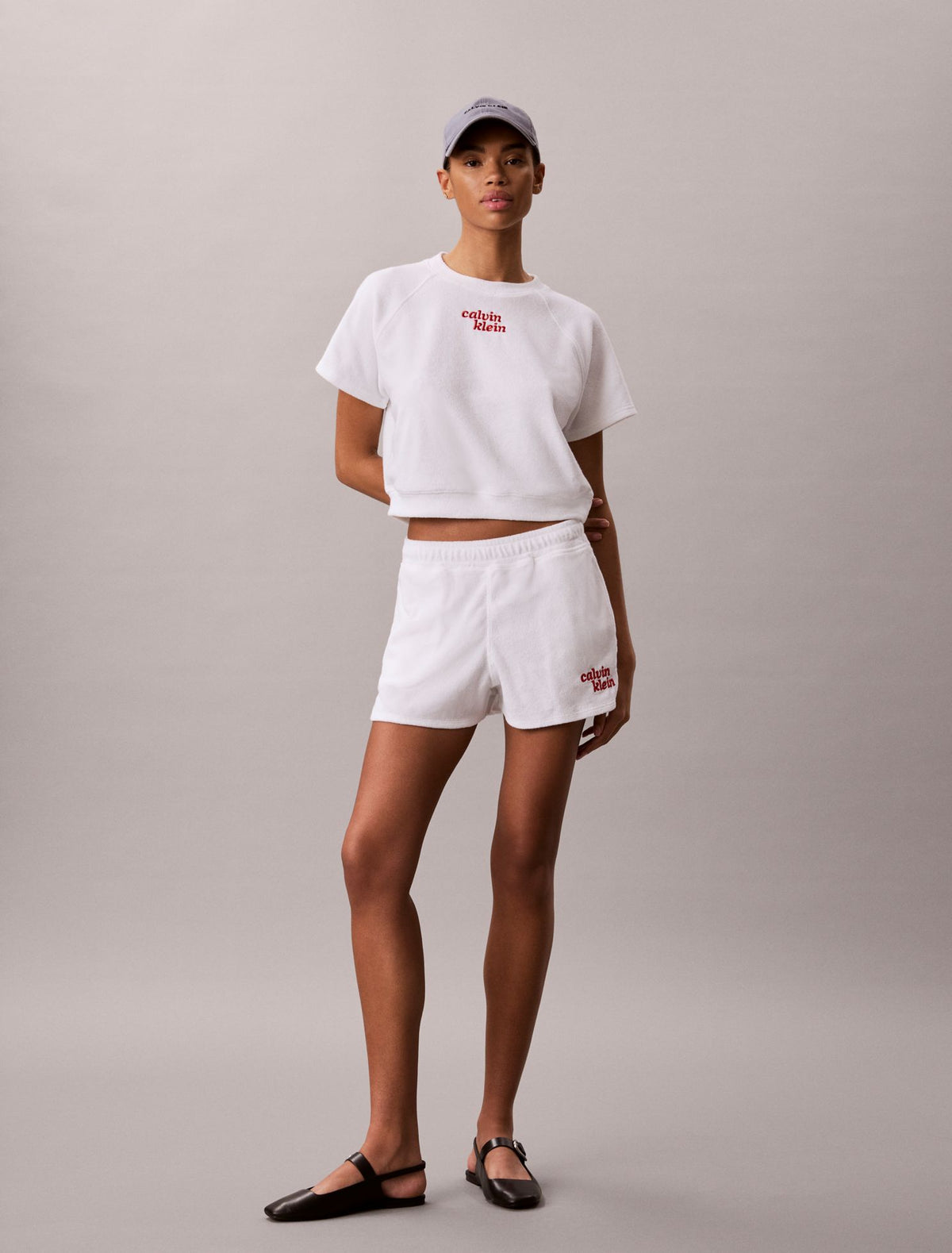 Towel Terry 1989 Logo Cropped Sweatshirt - Calvin Klein Women