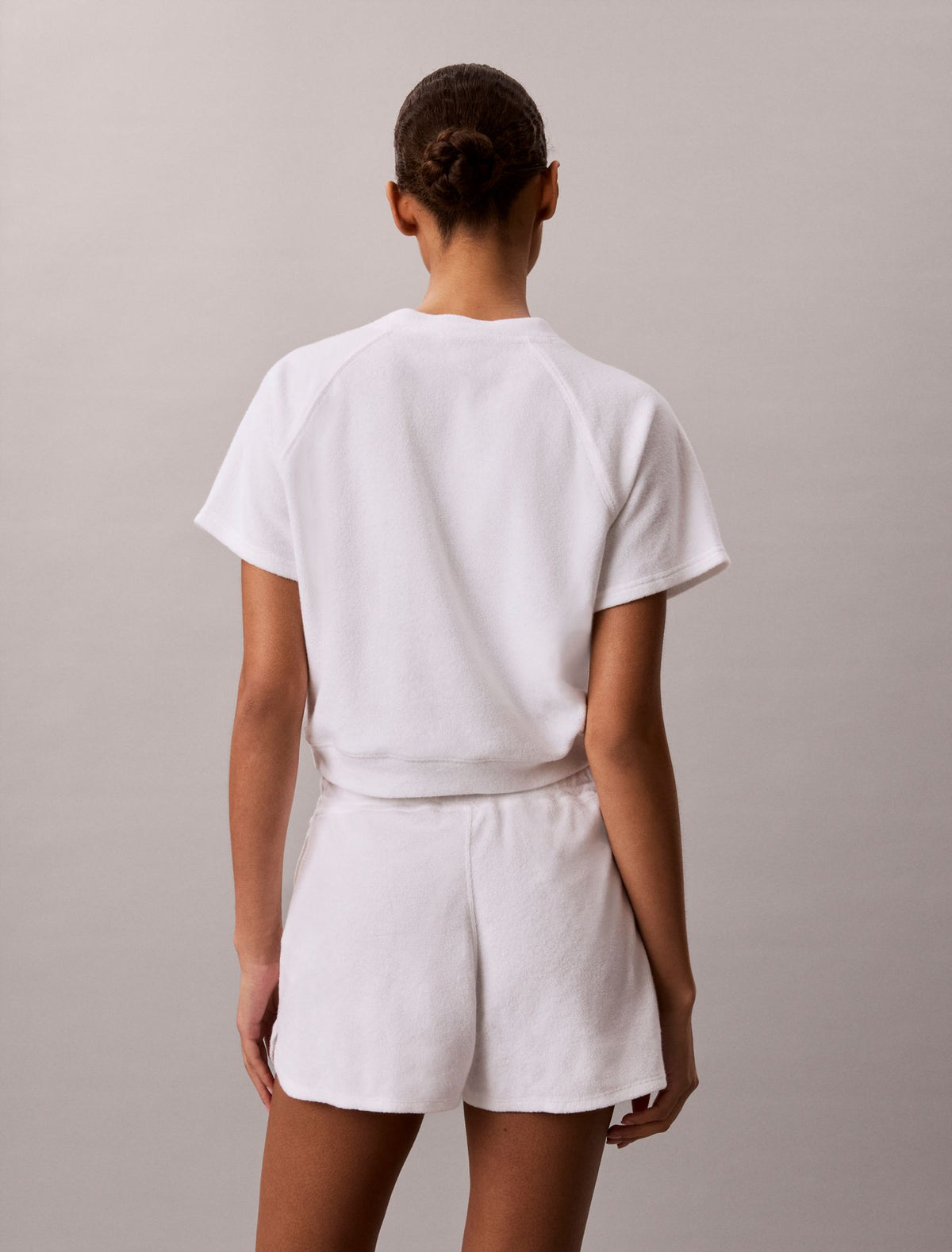 Towel Terry 1989 Logo Cropped Sweatshirt - Calvin Klein Women