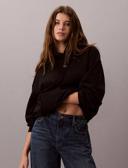 Woven Monologo Relaxed Hoodie - Calvin Klein Women
