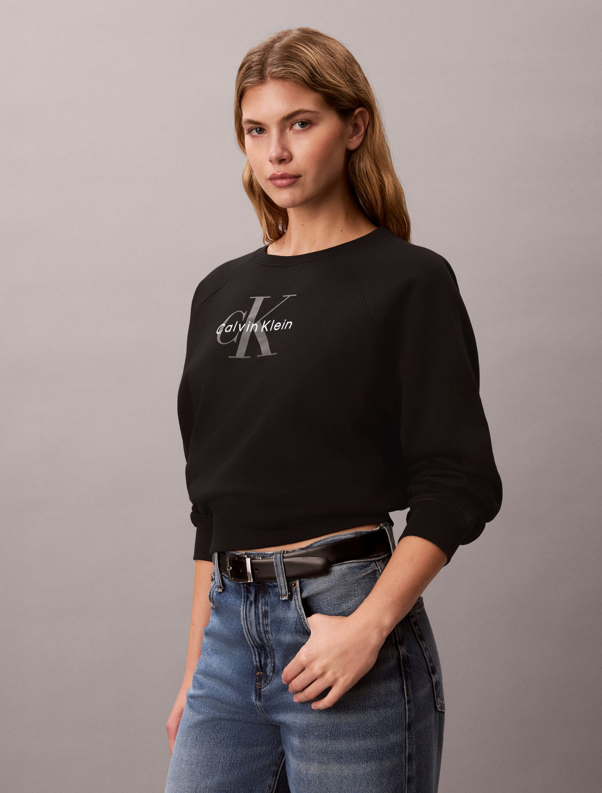 Monologo Fleece Relaxed Sweatshirt - Calvin Klein Women