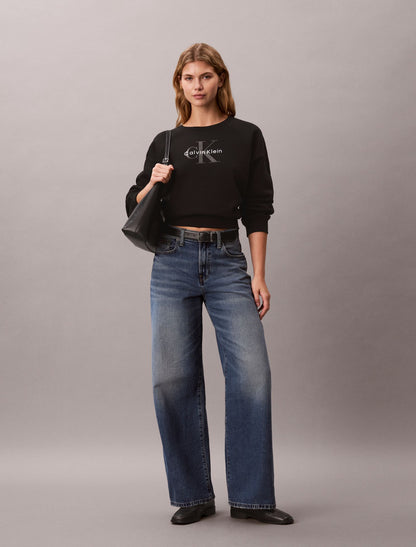 Monologo Fleece Relaxed Sweatshirt - Calvin Klein Women
