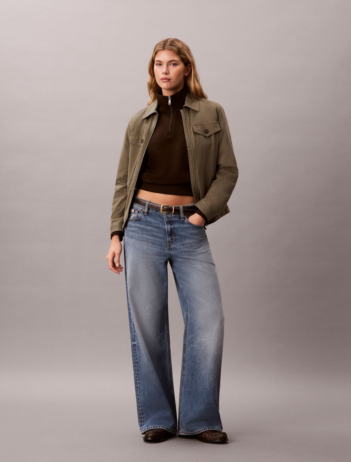 Monogram Fleece 1/4 Zip Sweatshirt - Calvin Klein Women
