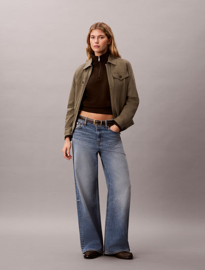 Monogram Fleece 1/4 Zip Sweatshirt - Calvin Klein Women