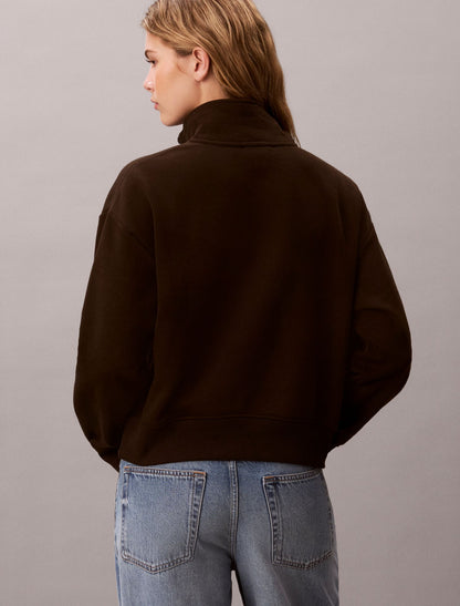 Monogram Fleece 1/4 Zip Sweatshirt - Calvin Klein Women