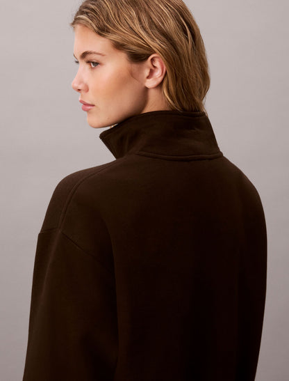 Monogram Fleece 1/4 Zip Sweatshirt - Calvin Klein Women
