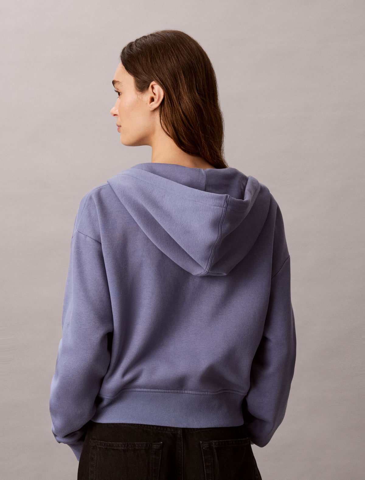 Monogram Logo Fleece Zip Hoodie - Calvin Klein Women