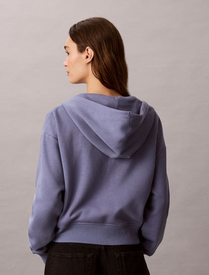 Monogram Logo Fleece Zip Hoodie - Calvin Klein Women