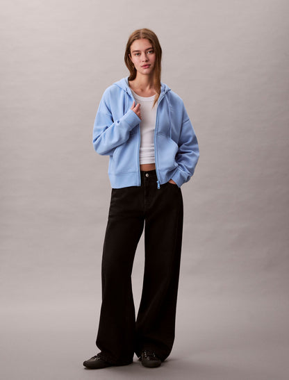 Monogram Fleece Zip Hoodie - Calvin Klein Women