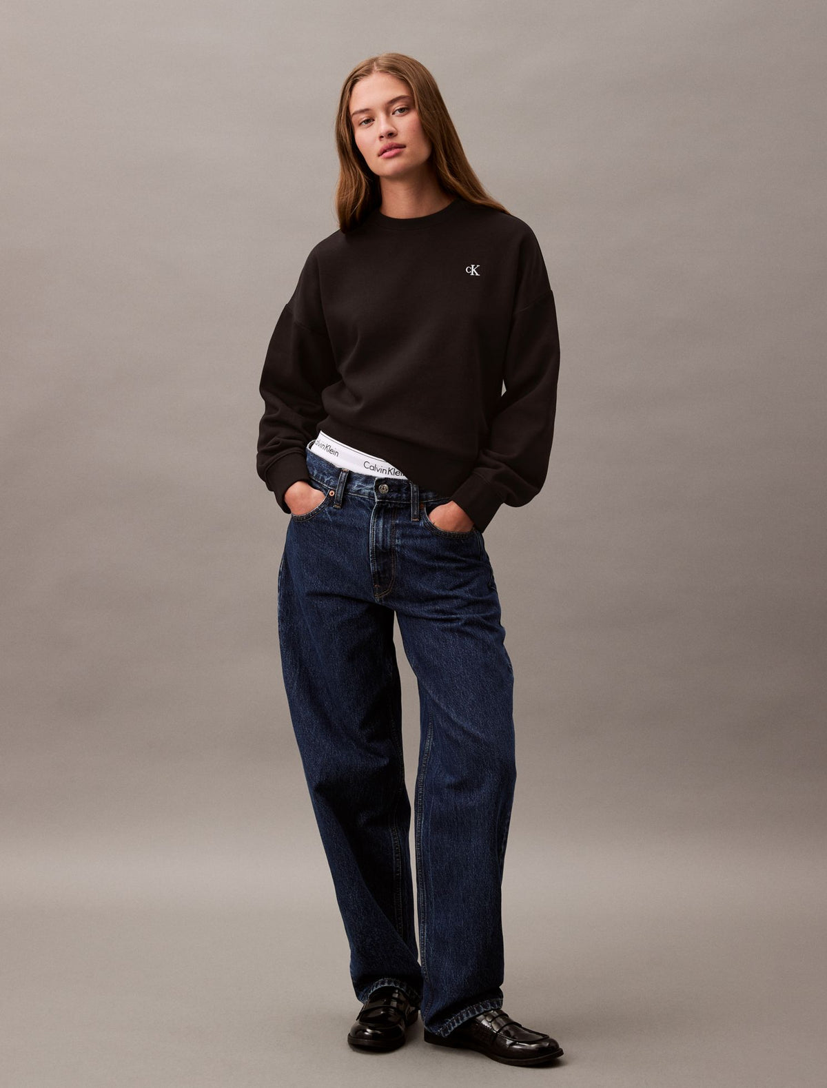 Monogram Fleece Cropped Sweatshirt - Calvin Klein Women
