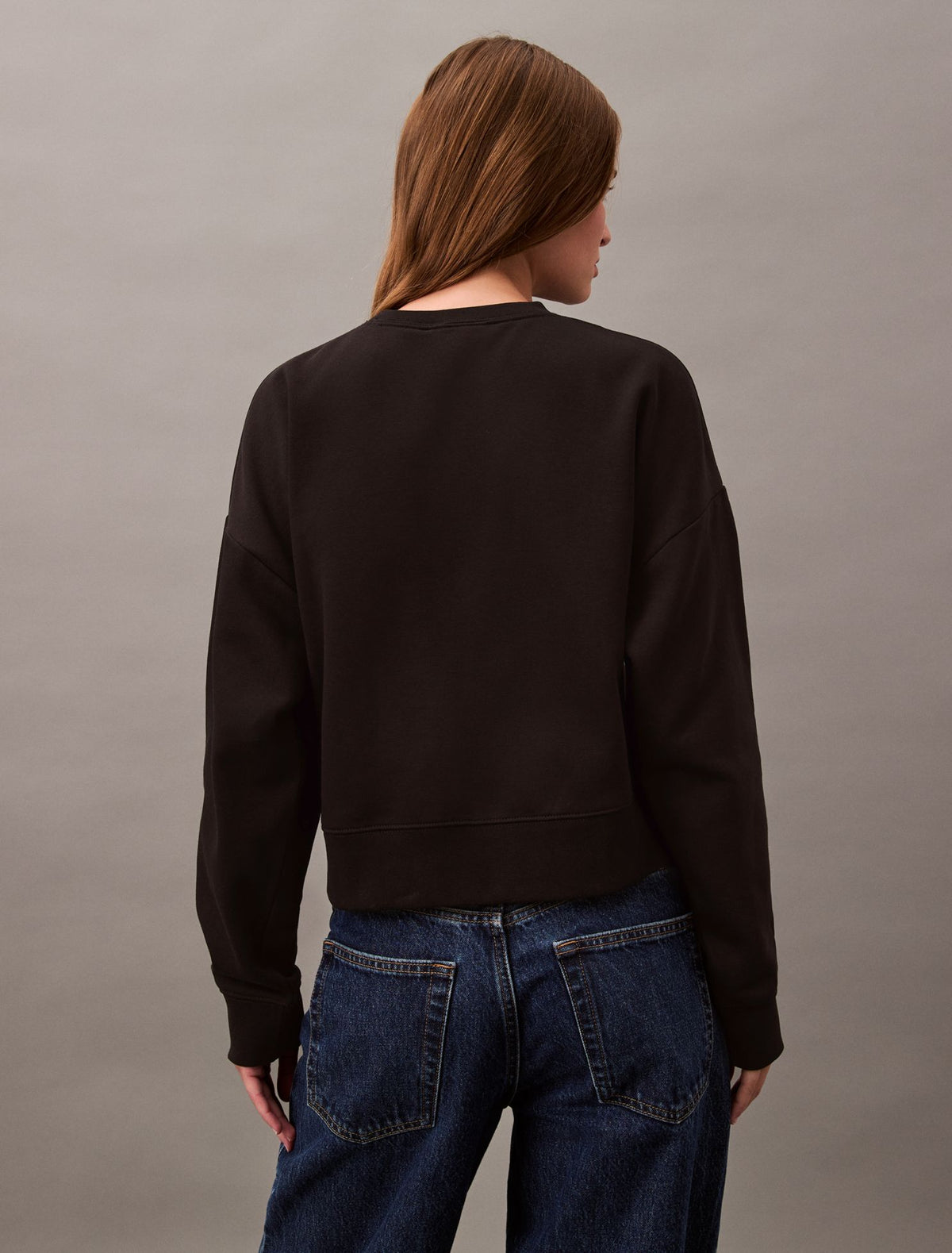 Monogram Fleece Cropped Sweatshirt - Calvin Klein Women