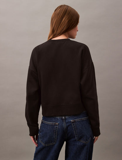 Monogram Fleece Cropped Sweatshirt - Calvin Klein Women