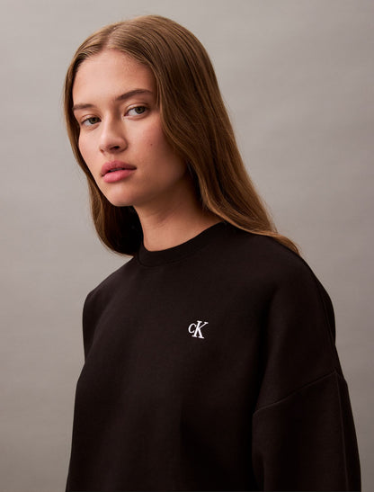 Monogram Fleece Cropped Sweatshirt - Calvin Klein Women
