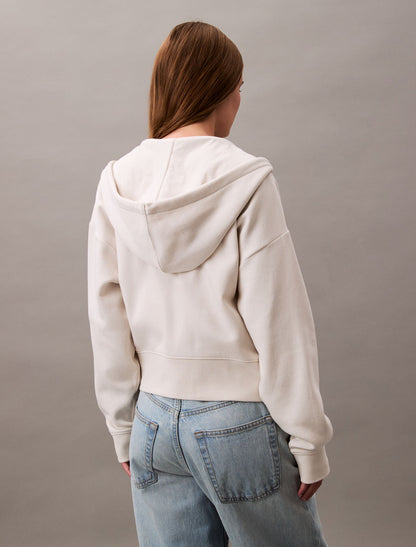Monogram Fleece Zip Hoodie - Calvin Klein Women